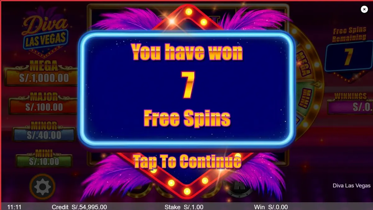 Tampilan visual slot Diva Las Vegas dengan tema gemerlap kasino dan roda bonus.